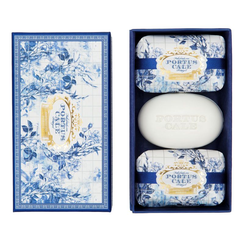 Set of 3 Portus Cale Gold & Blue Soaps