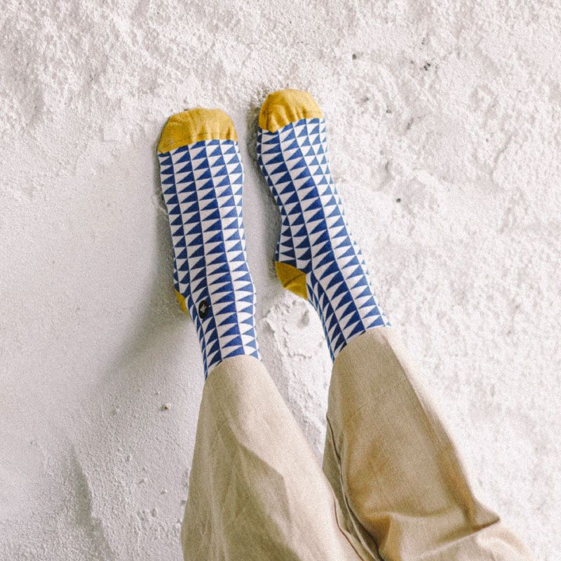Meias Sir Tile Blue Triangle