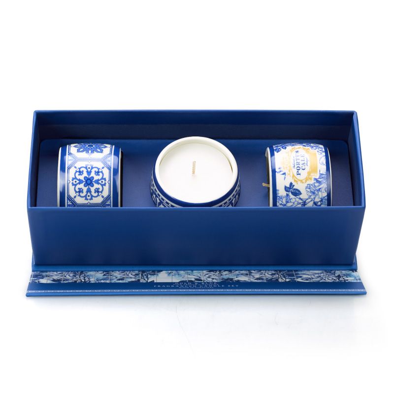 Conjunto de Velas Aromáticas Portus Cale Gold & Blue