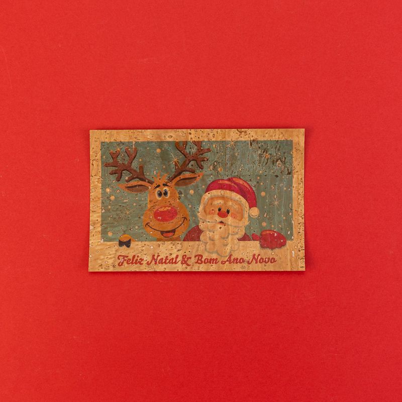 Postal Cortiça Pai Natal