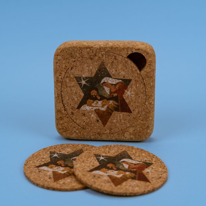 Conjunto 4 Bases de Copos Presépio