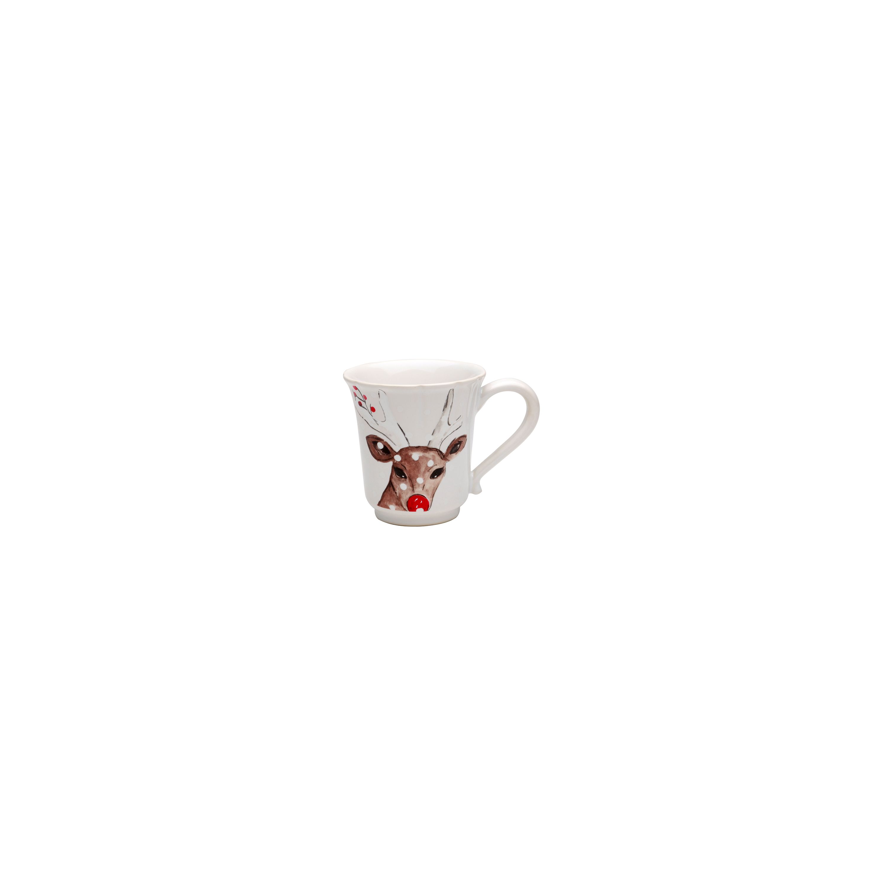 Set of 2 Deer Friends Cream Mugs