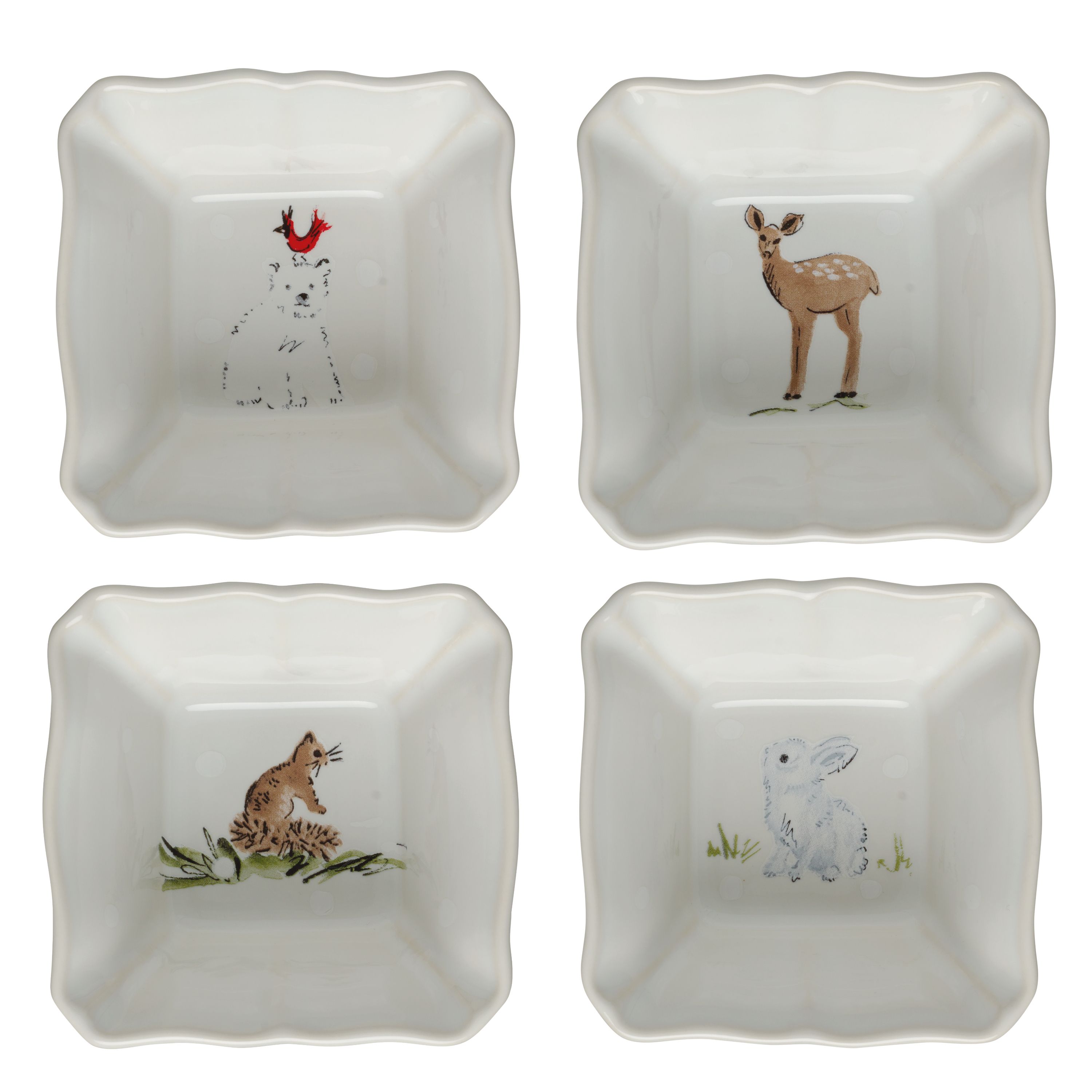 Deer Friends White Appetizer Set