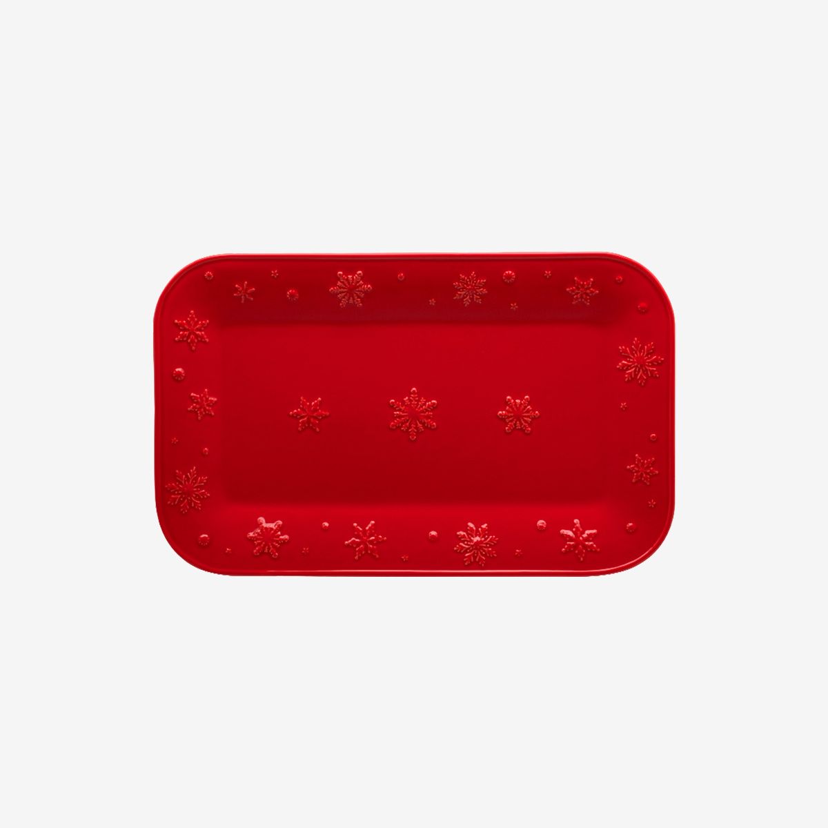 Tabuleiro Pequeno Snowflakes Vermelho - Bordallo Pinheiro