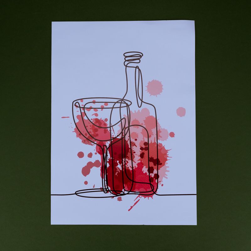 Poster Copo e Garrafa