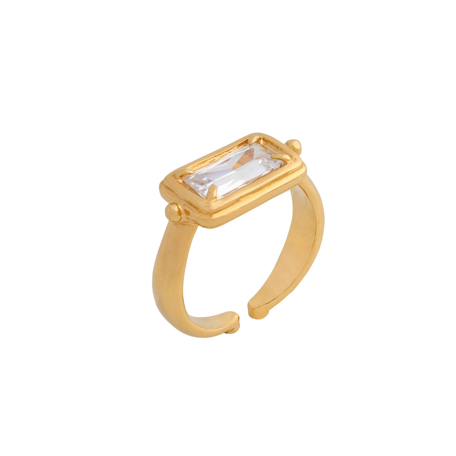 White stone ring - minimalist and sophisticated elegance