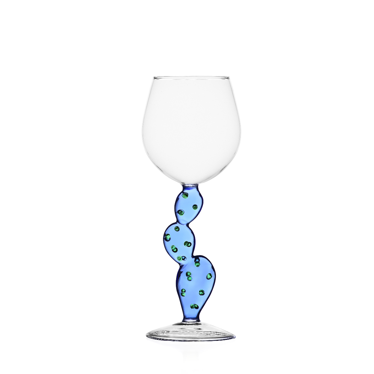Cactus Light Blue Wine Glass