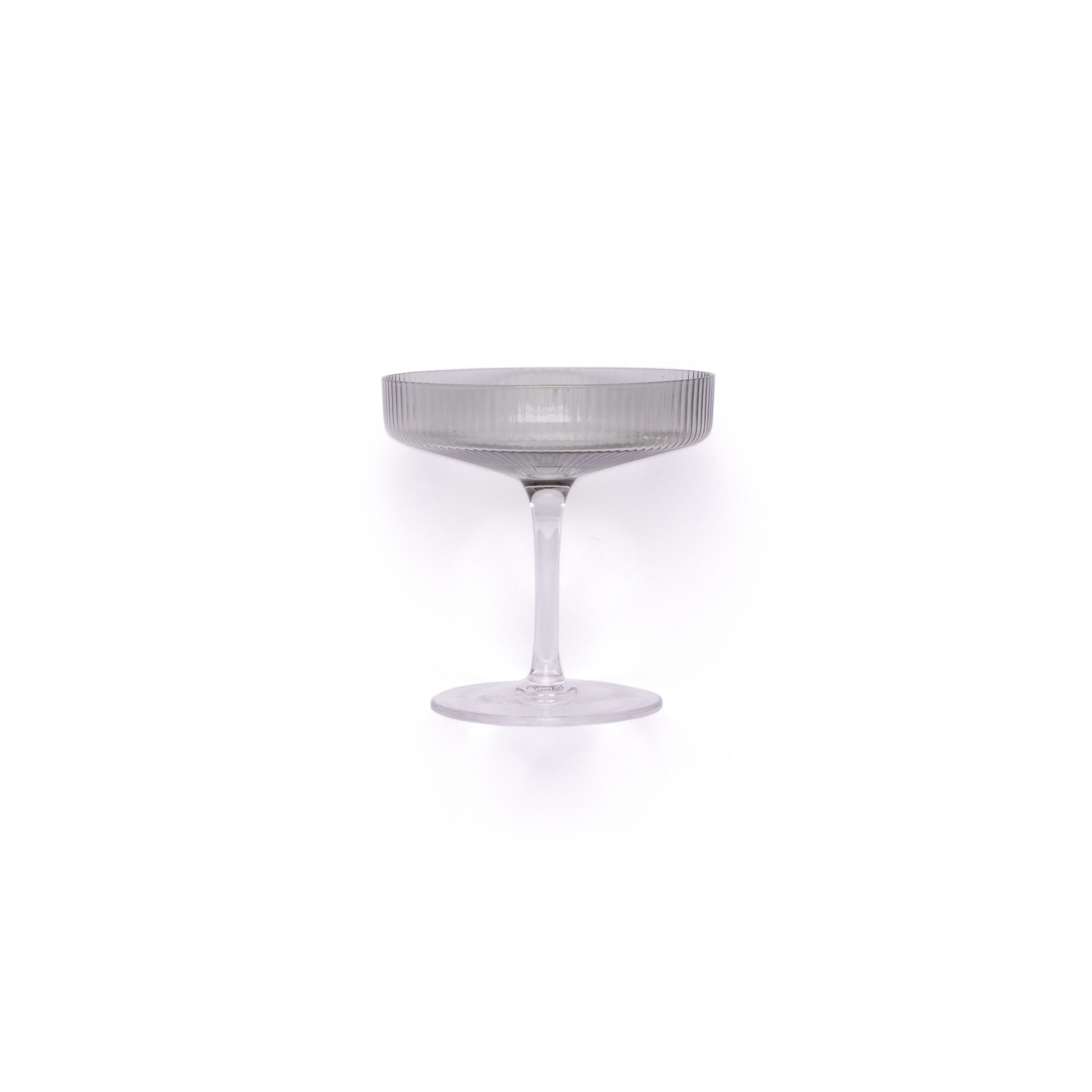 Set of 2 Ripple Clear Champagne Glasses