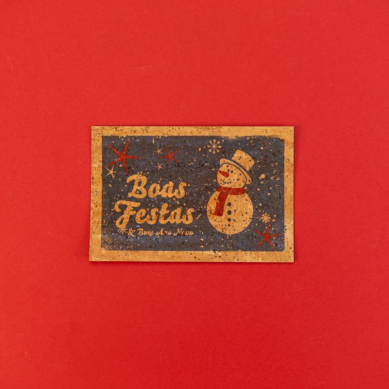 Postal Cortiça "Boas Festas"