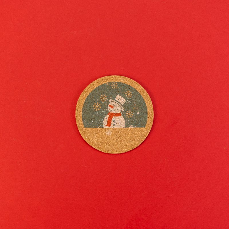 Round Snowman Coaster