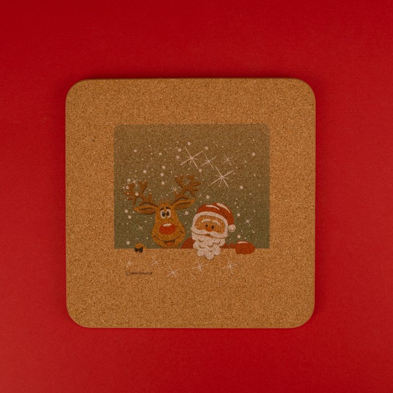 Base Quadrada Pai Natal e Rena