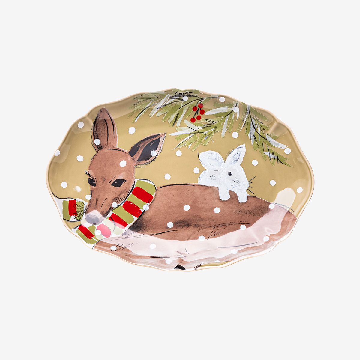 Oval Serving Platter “Deer Friends” – Casafina