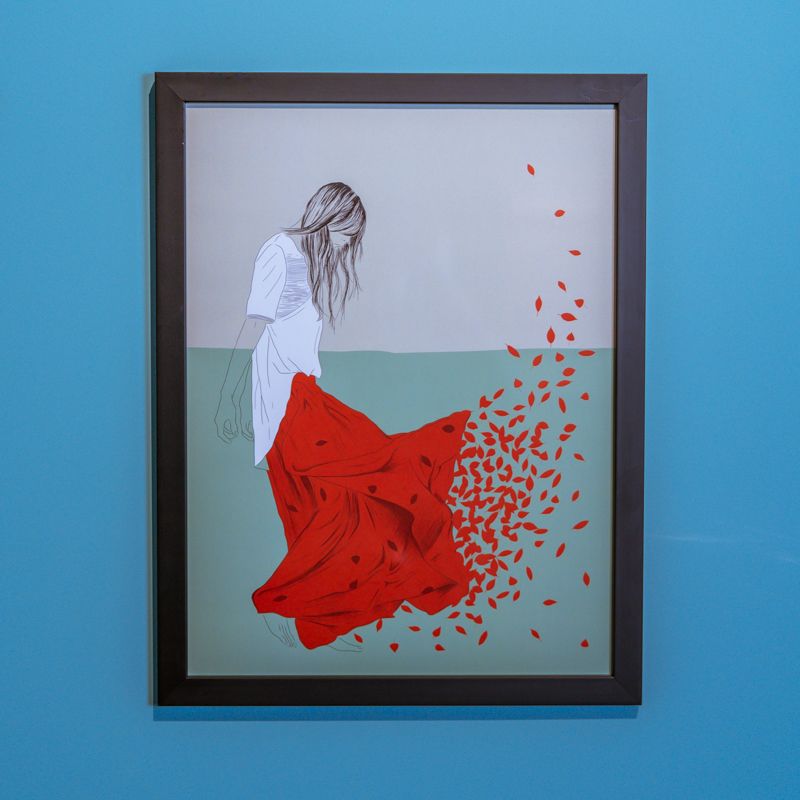 Ilustração “Woman Color 9” de The Red Wolf A3 (com Moldura)