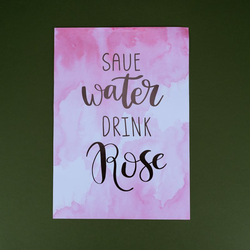 Poster Save Water Drink Rose