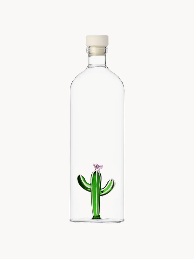 Bottle with Green Cactus Lid