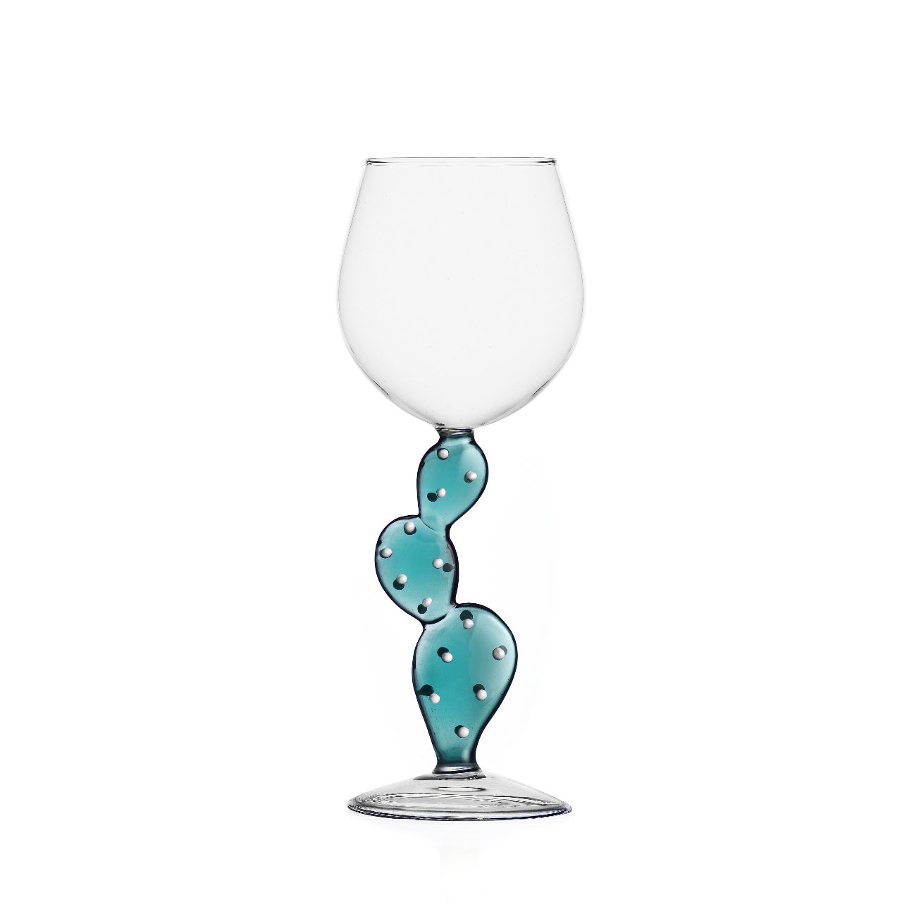 Cactus Caribbean Blue Wine Glass